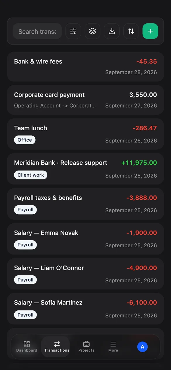 Rokito transactions on mobile